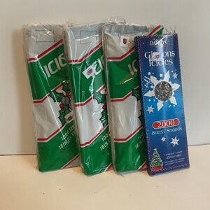 Three Vintage Icicles Christmas Tinsel 1000 Strands 18” long by FC Young